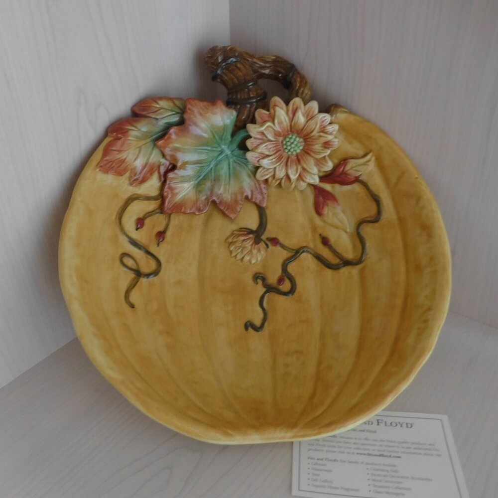 Fitz & Floyd Classics Harvest Heritage Large Pumpkin Bowl ~Thanksgiving Retired